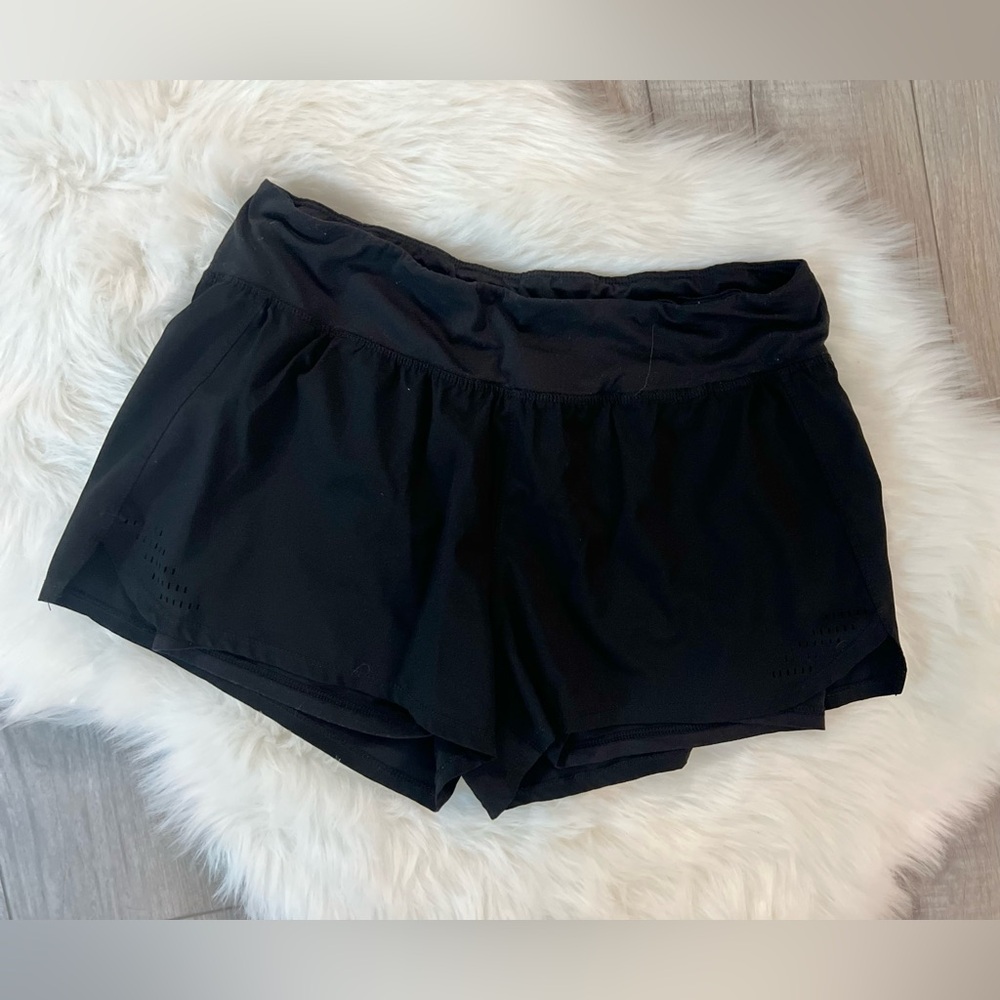 CHAMPION | Women's Black Athletic Shorts with Built In Spandex Shorts (L) - Picture 3 of 8